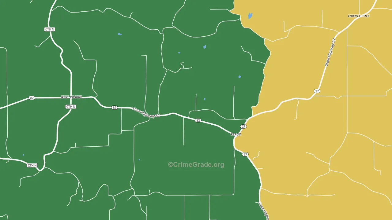 Fargo, WI Map of Drug-Related Crime Rates