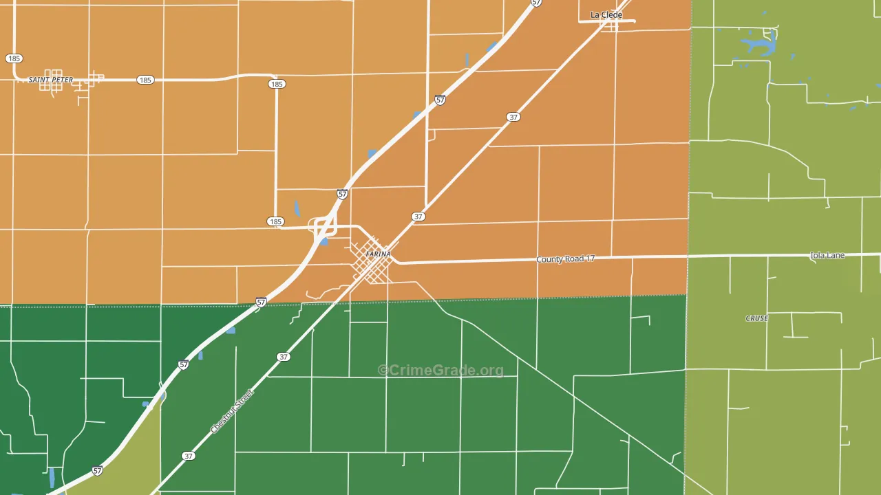 Farina, IL Map of Drug-Related Crime Rates