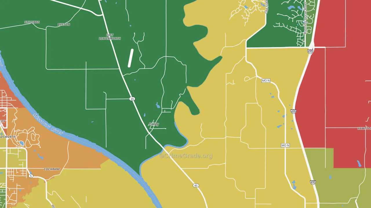 Farley, MO Map of Drug-Related Crime Rates