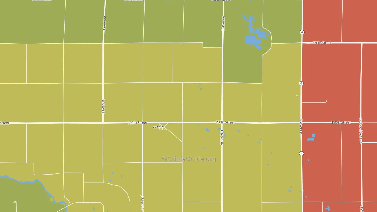 Farlin, IA Map of Drug-Related Crime Rates