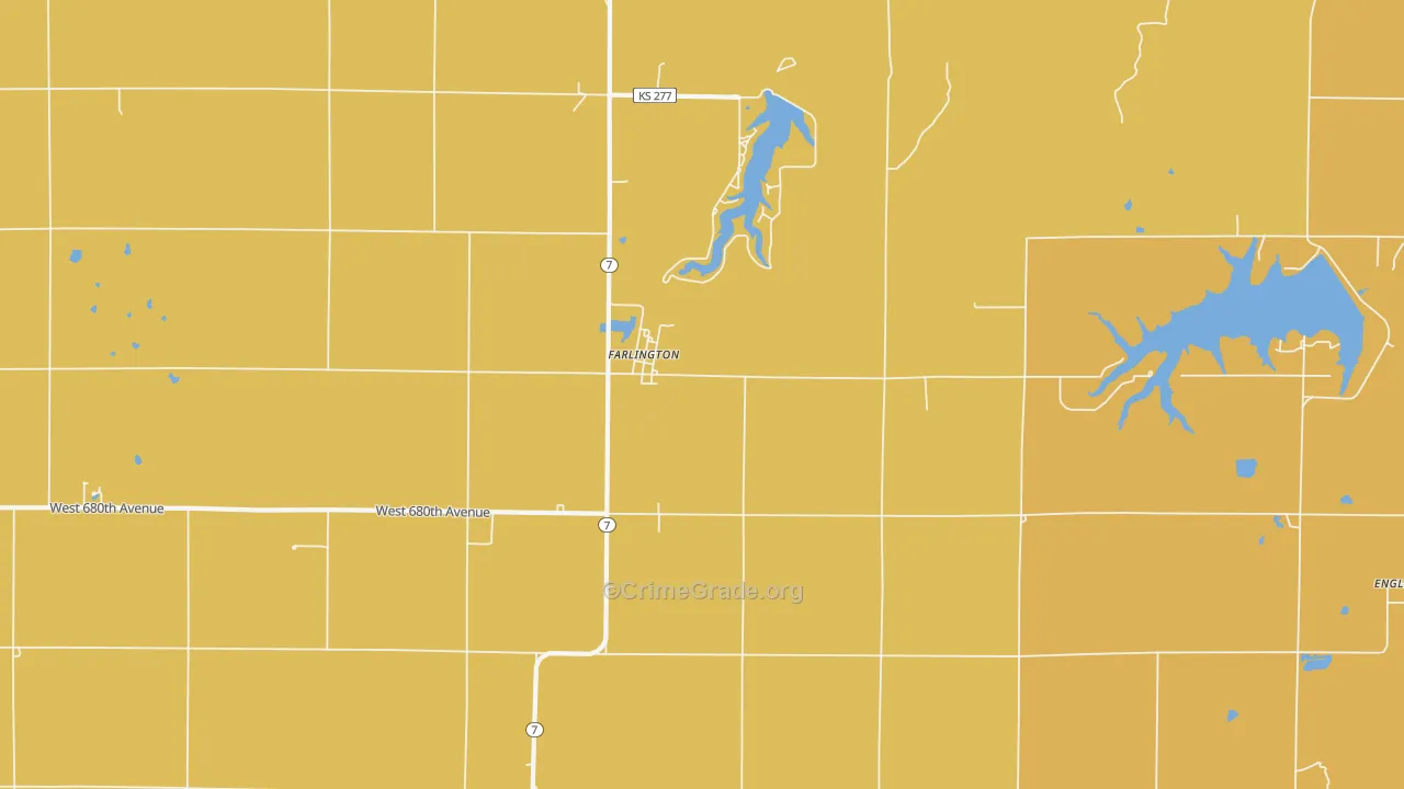Farlington, KS Map of Drug-Related Crime Rates