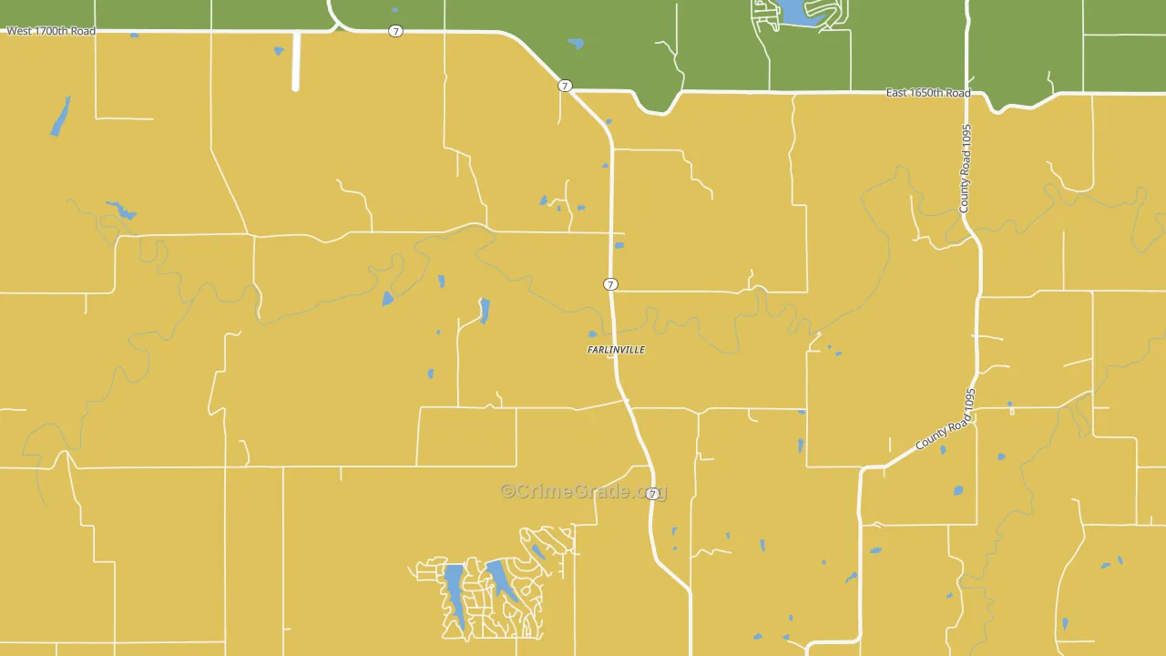 Farlinville, KS Map of Drug-Related Crime Rates