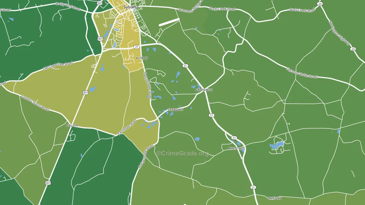 Farmdale, GA Map of Drug-Related Crime Rates