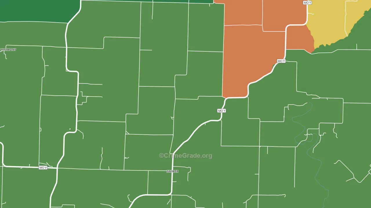 Farmer, MO Map of Drug-Related Crime Rates