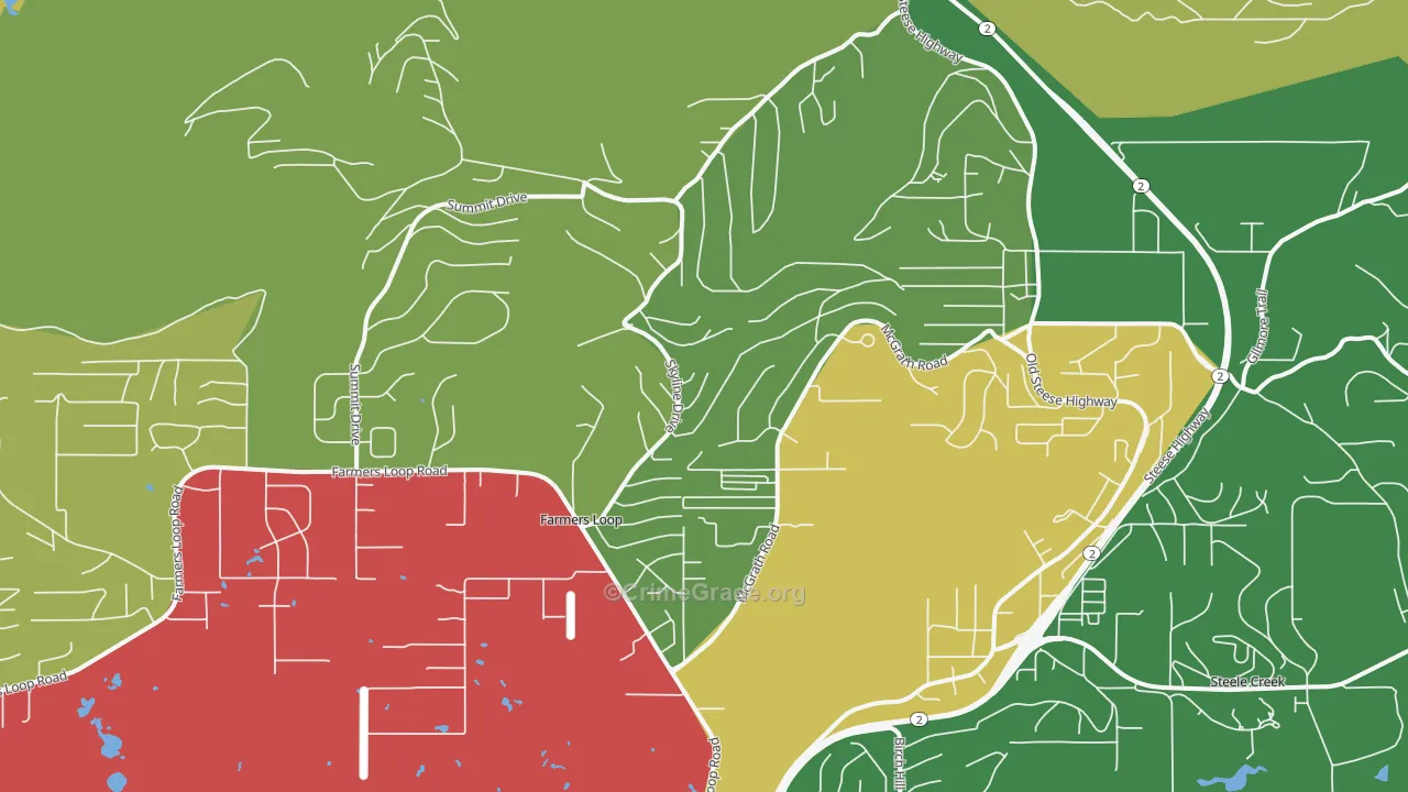 Farmers Loop, AK Map of Drug-Related Crime Rates