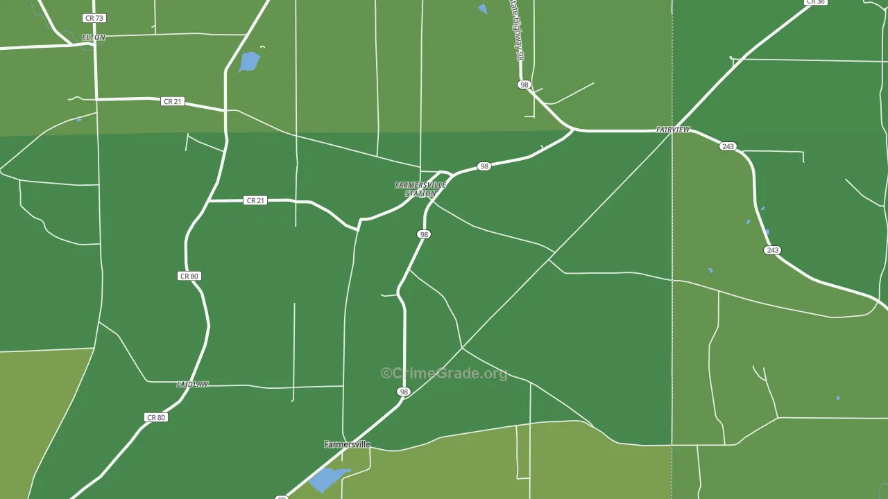 Farmersville Station, NY Map of Drug-Related Crime Rates