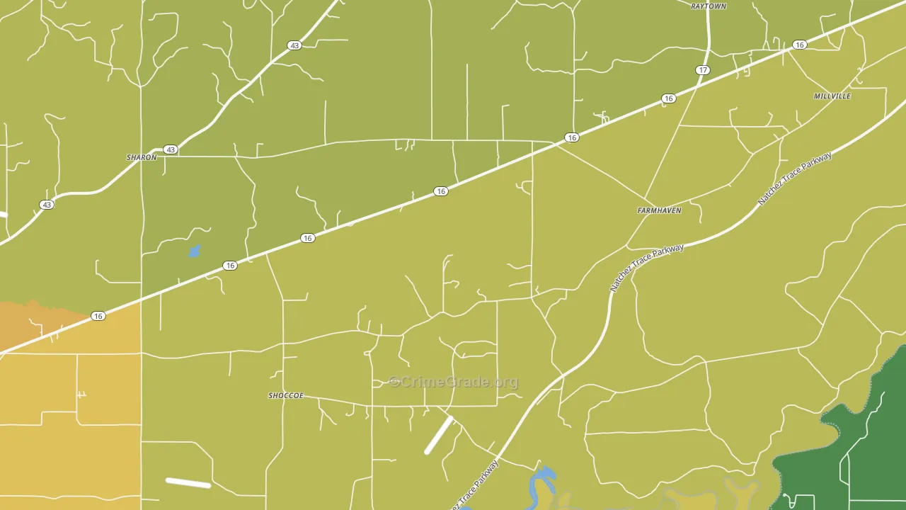 Farmhaven, MS Map of Drug-Related Crime Rates