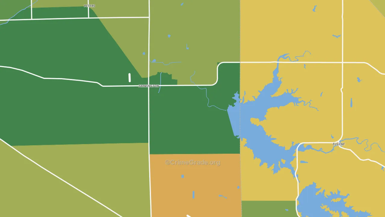 Farmington, CA Map of Drug-Related Crime Rates