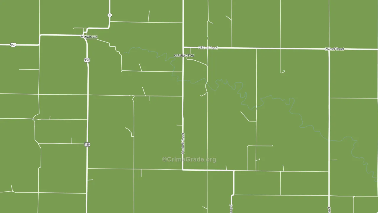 Farmington, KS Map of Drug-Related Crime Rates