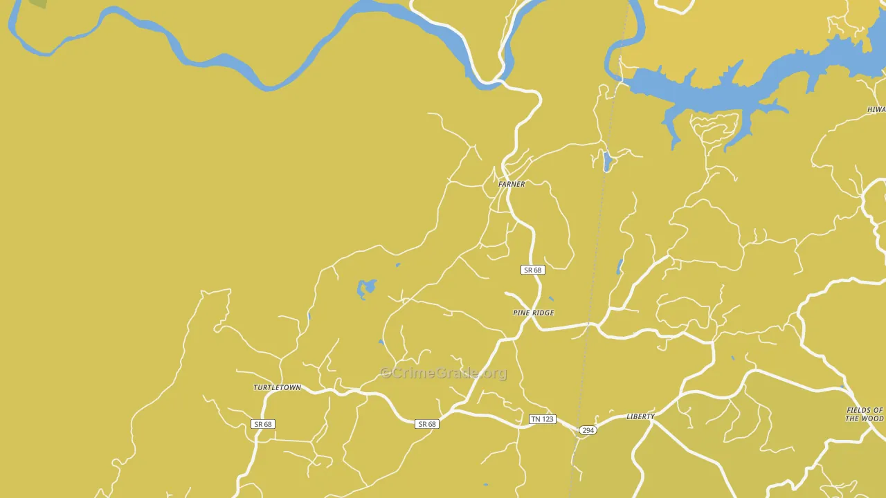 Farner, TN Map of Drug-Related Crime Rates