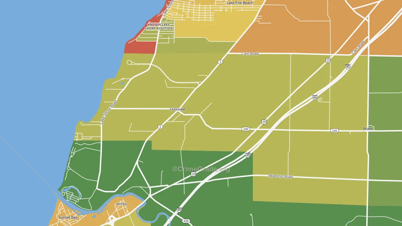 Farnham, NY Map of Drug-Related Crime Rates