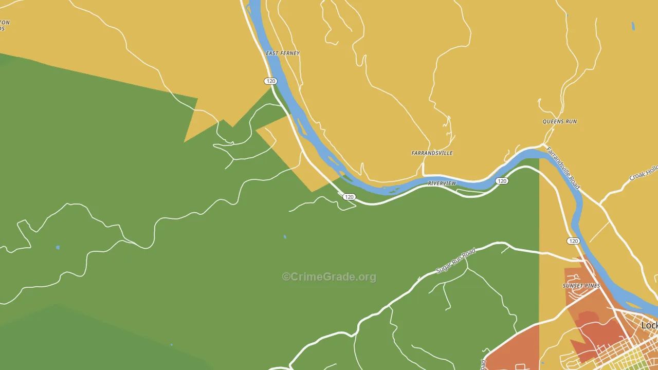 Farrandsville, PA Map of Drug-Related Crime Rates