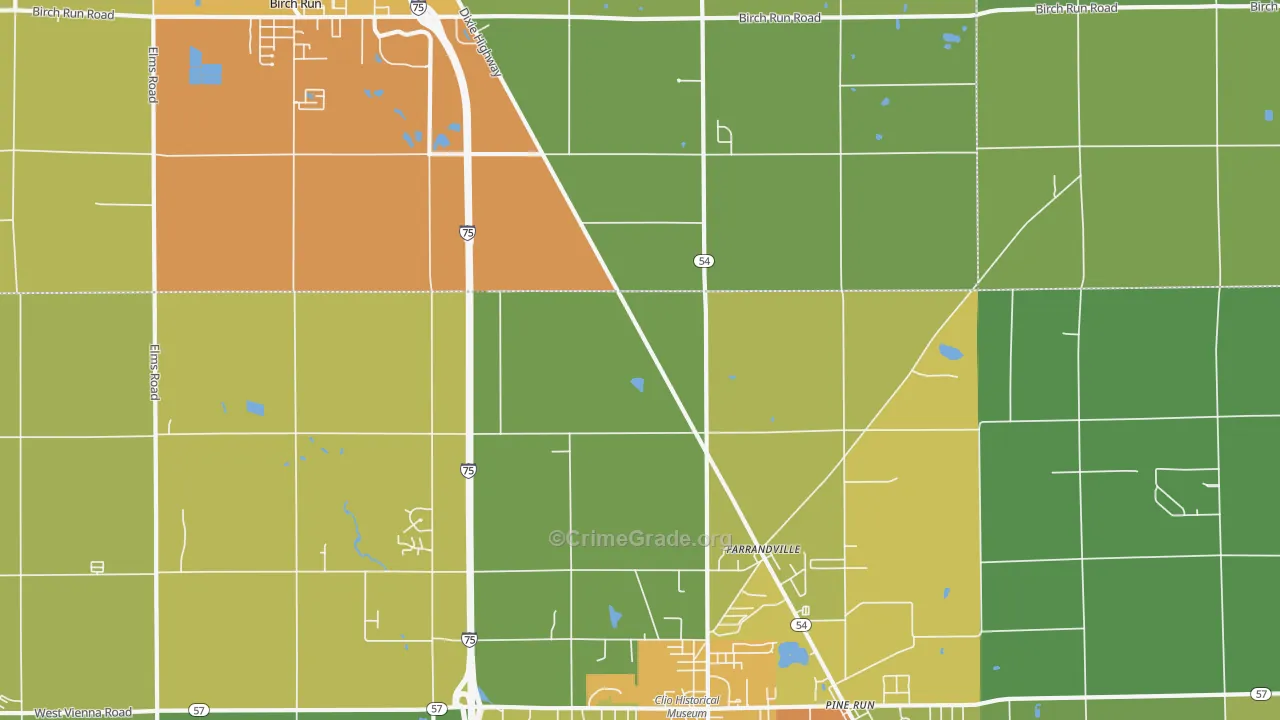 Farrandville, MI Map of Drug-Related Crime Rates