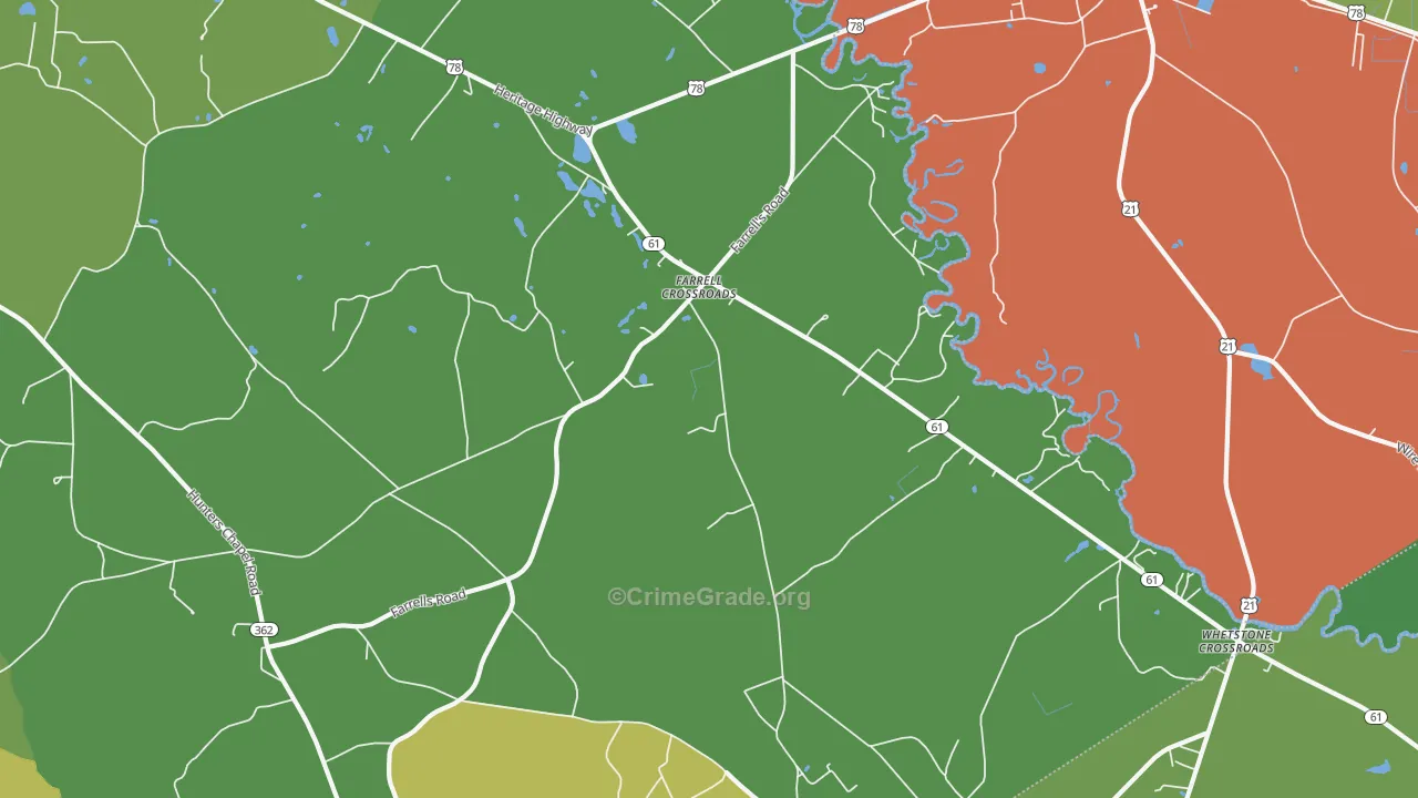 Farrell Crossroads, SC Map of Drug-Related Crime Rates