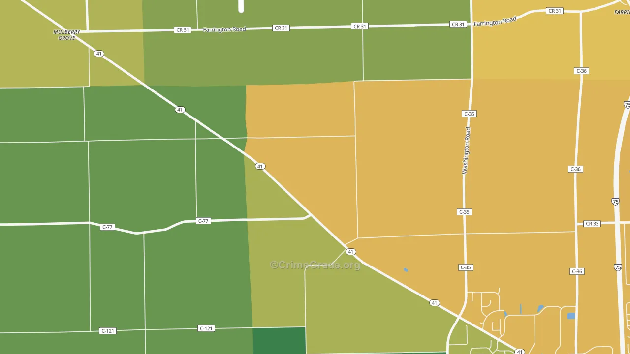 Farrington, OH Map of Drug-Related Crime Rates