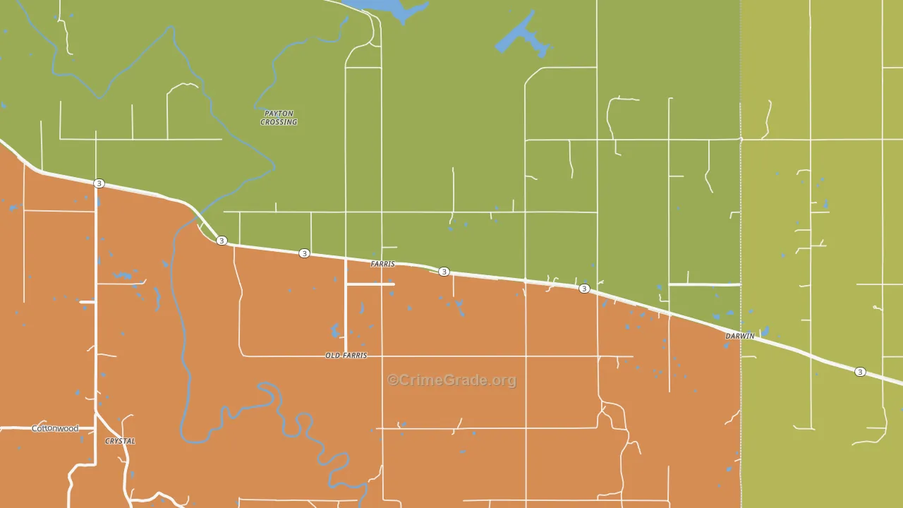 Farris, OK Map of Drug-Related Crime Rates
