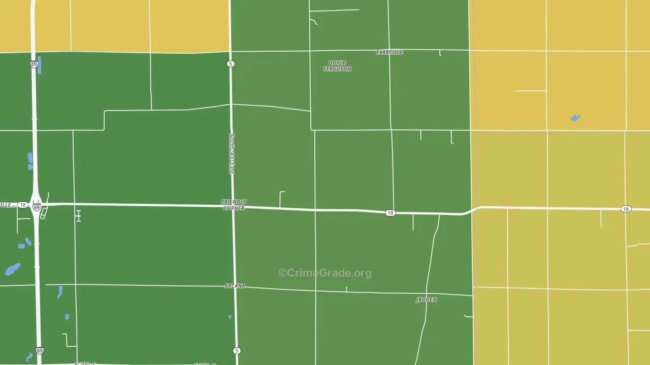 Farrville, IN Map of Drug-Related Crime Rates