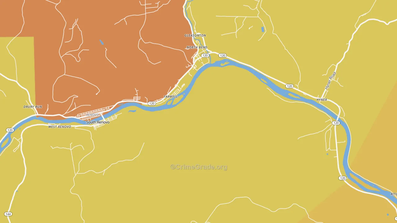 Farwell, PA Map of Drug-Related Crime Rates