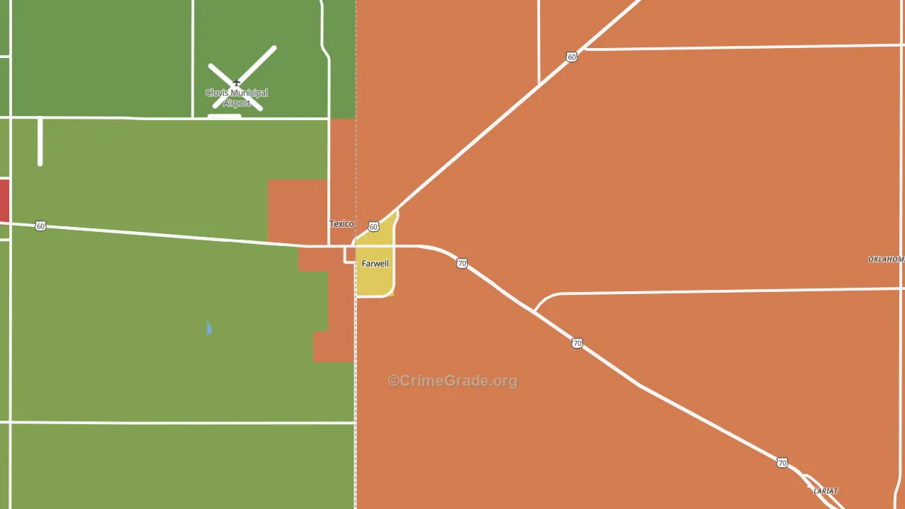 Farwell, TX Map of Drug-Related Crime Rates