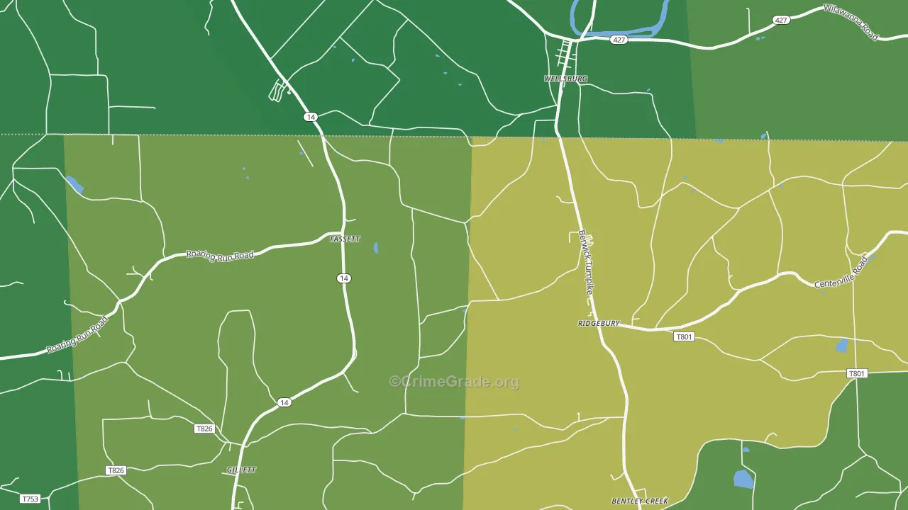 Fassett, PA Map of Drug-Related Crime Rates