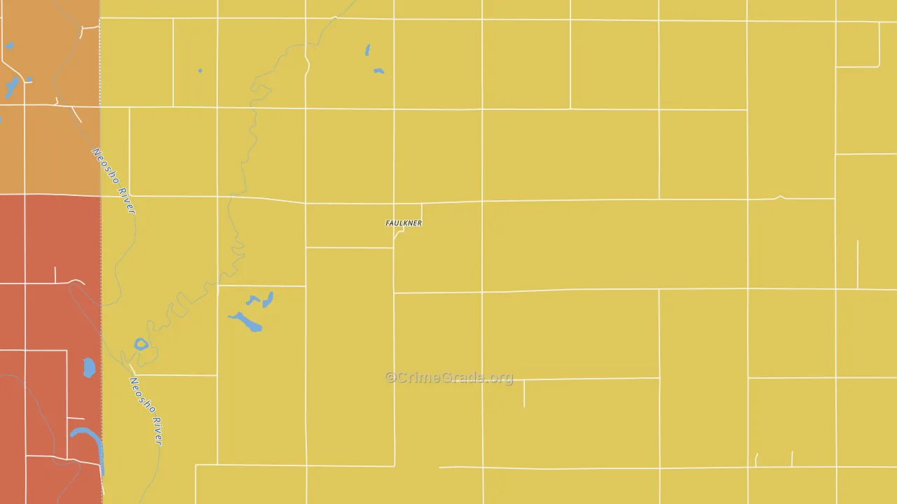 Faulkner, KS Map of Drug-Related Crime Rates