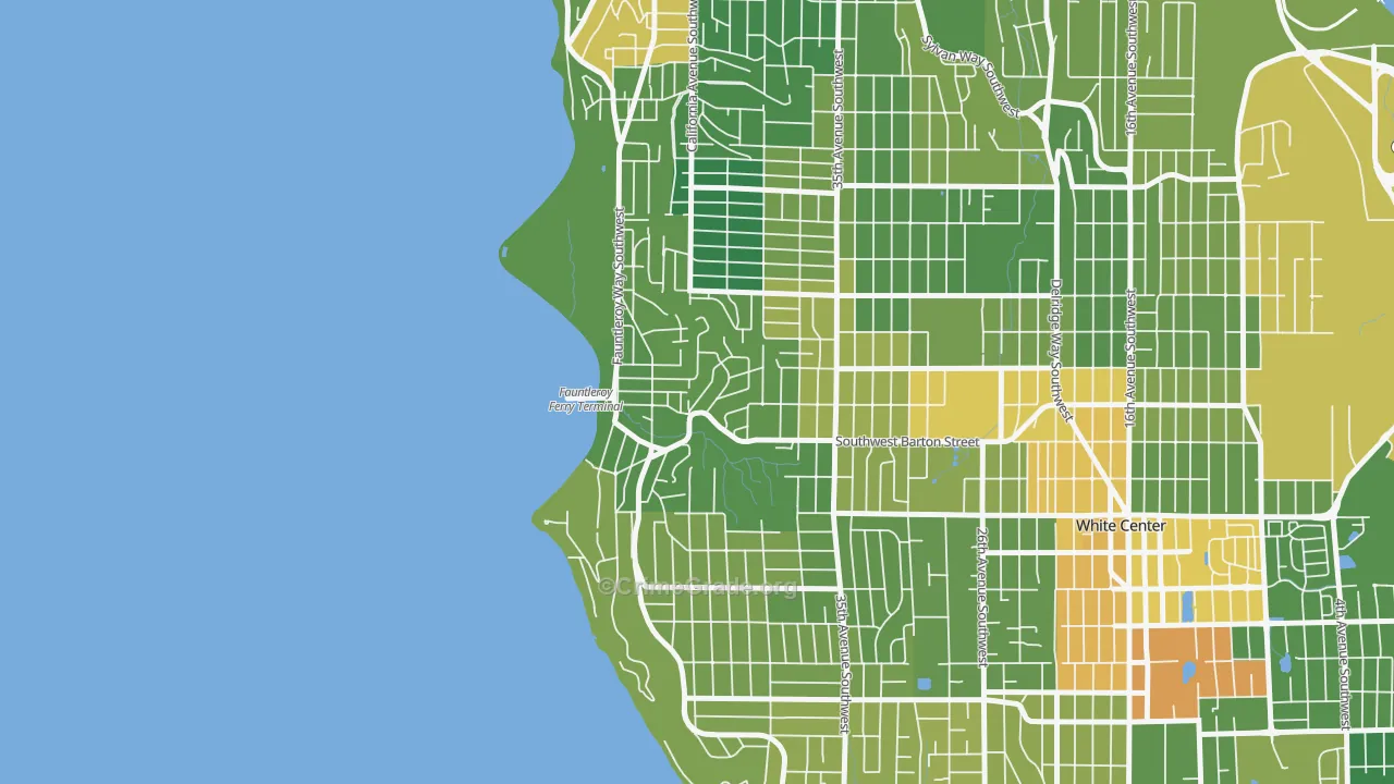 Fauntleroy, Seattle, WA Map of Drug-Related Crime Rates