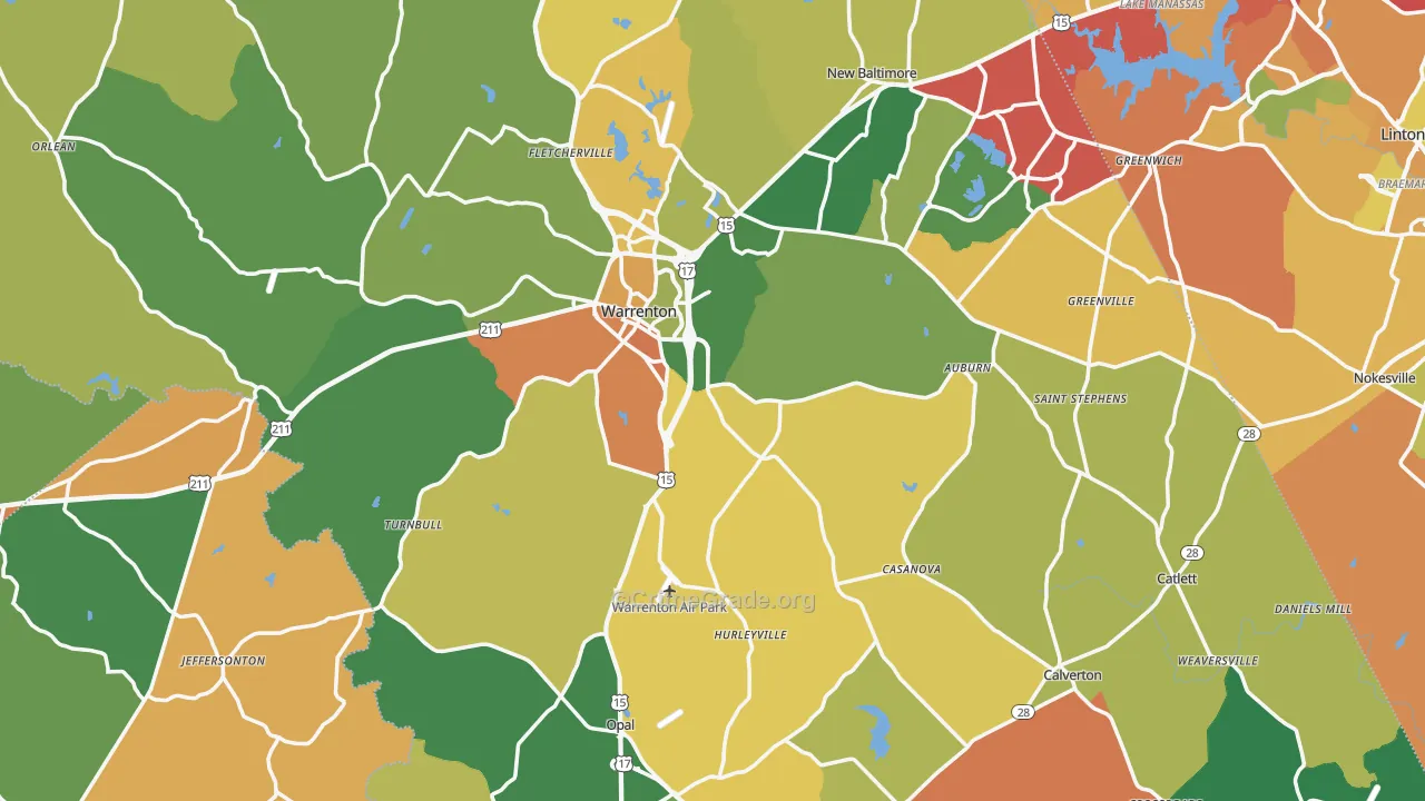 Fauquier County, VA Map of Drug-Related Crime Rates