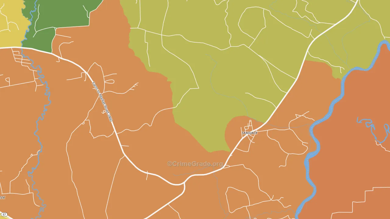 Fawil, TX Map of Drug-Related Crime Rates