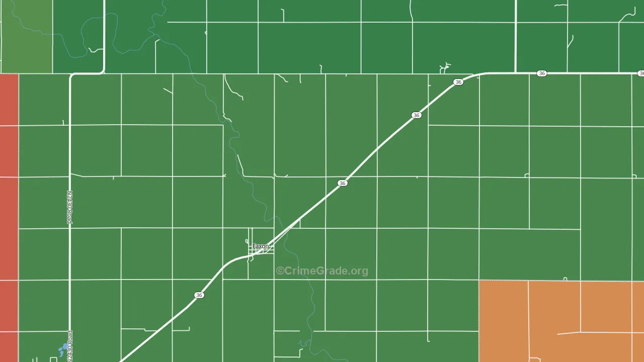 Faxon, OK Map of Drug-Related Crime Rates