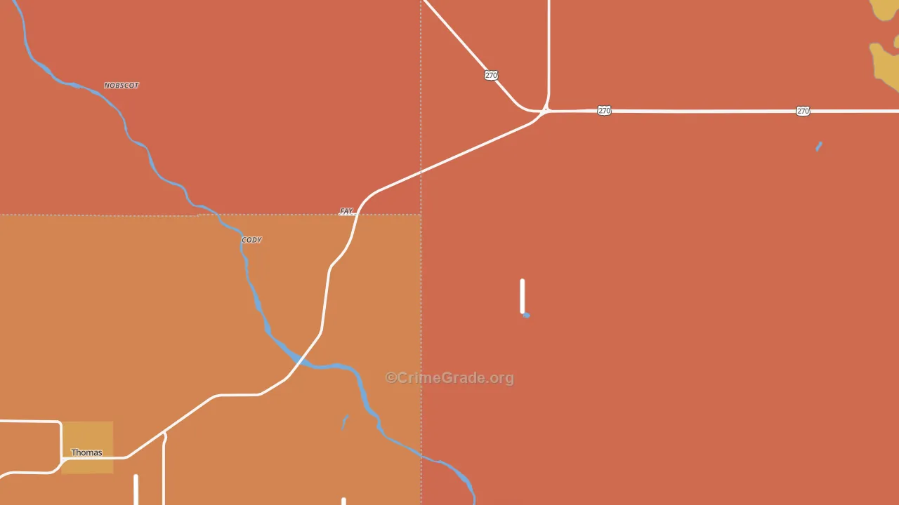 Fay, OK Map of Drug-Related Crime Rates