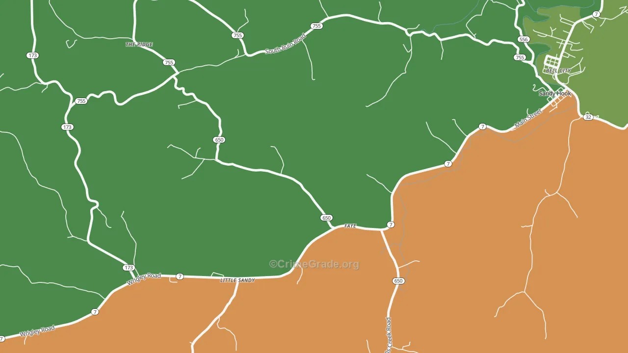 Faye, KY Map of Drug-Related Crime Rates