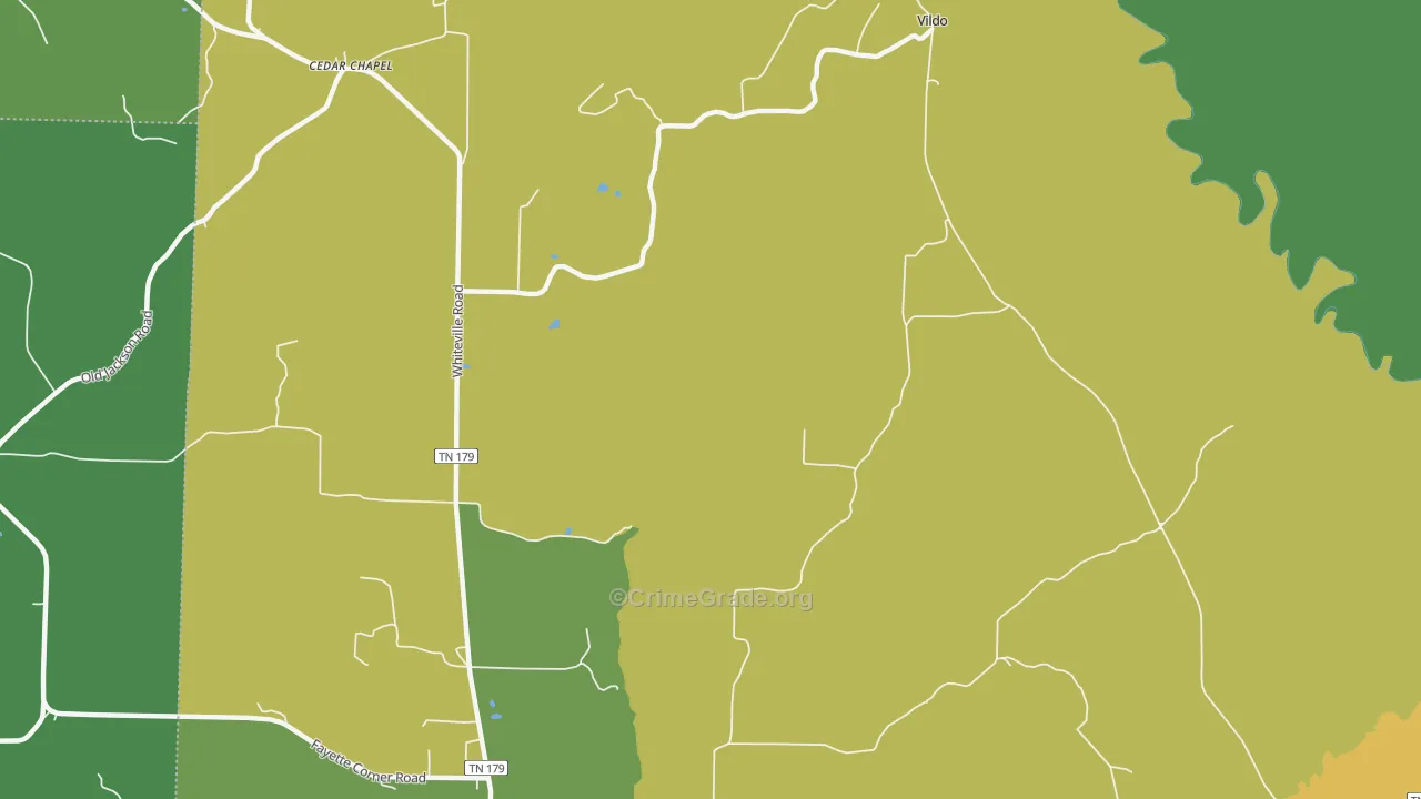 Fayette Corners, TN Map of Drug-Related Crime Rates