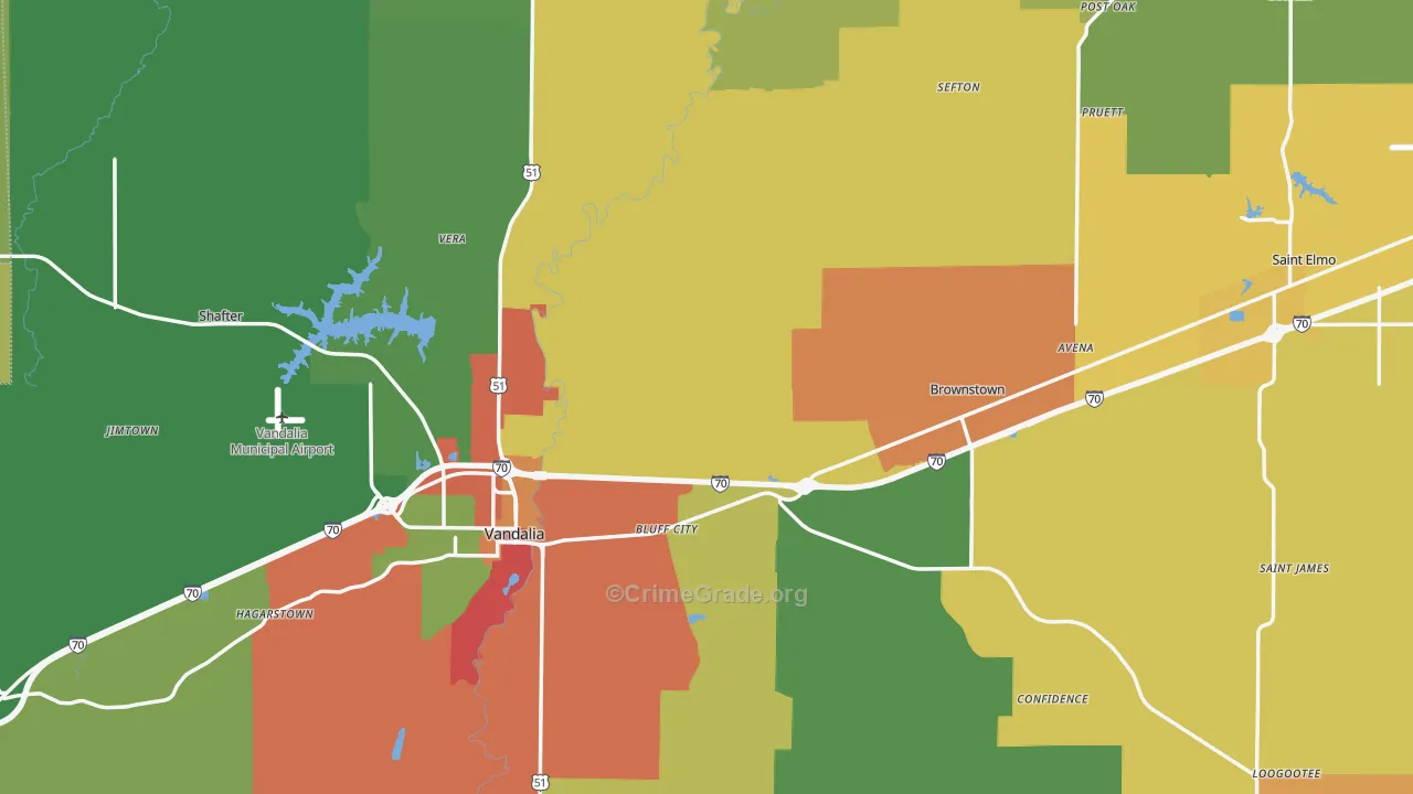 Fayette County, IL Map of Drug-Related Crime Rates