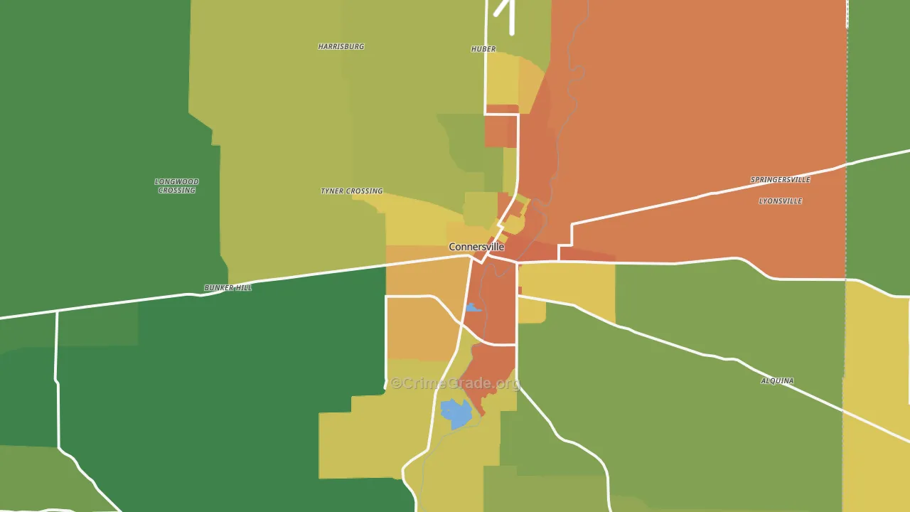 Fayette County, IN Map of Drug-Related Crime Rates