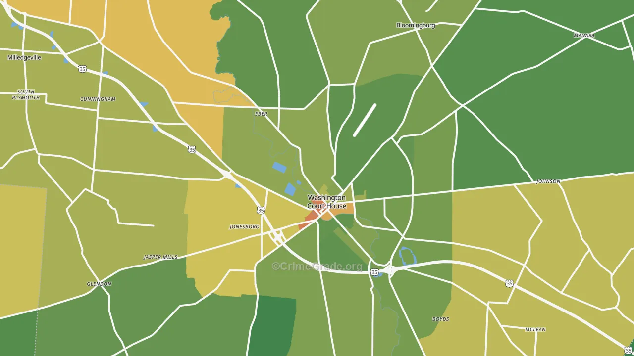 Fayette County, OH Map of Drug-Related Crime Rates