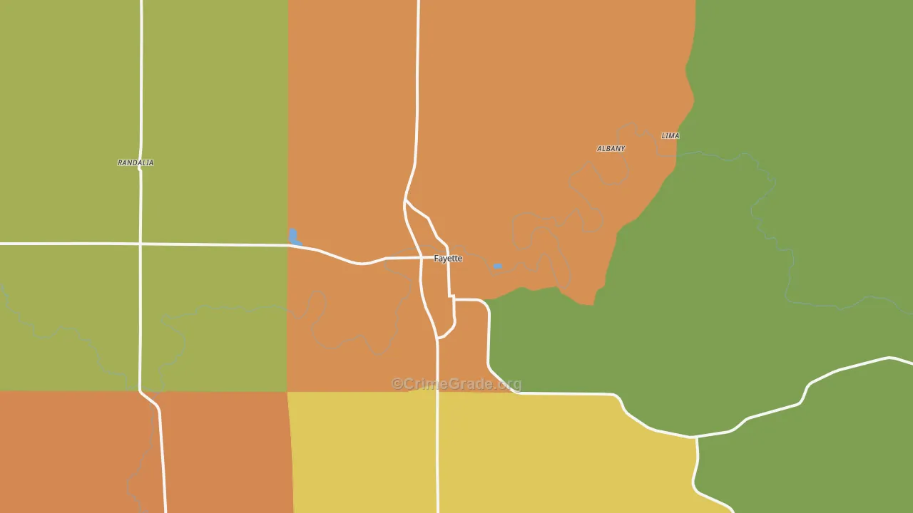 Fayette, IA Map of Drug-Related Crime Rates