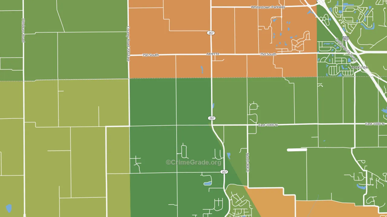 Fayette, IN Map of Drug-Related Crime Rates