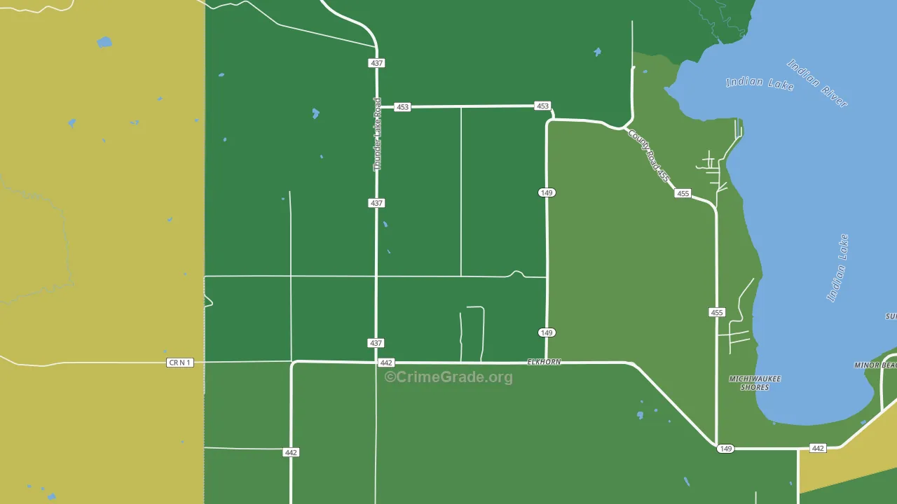 Fayette, MI Map of Drug-Related Crime Rates