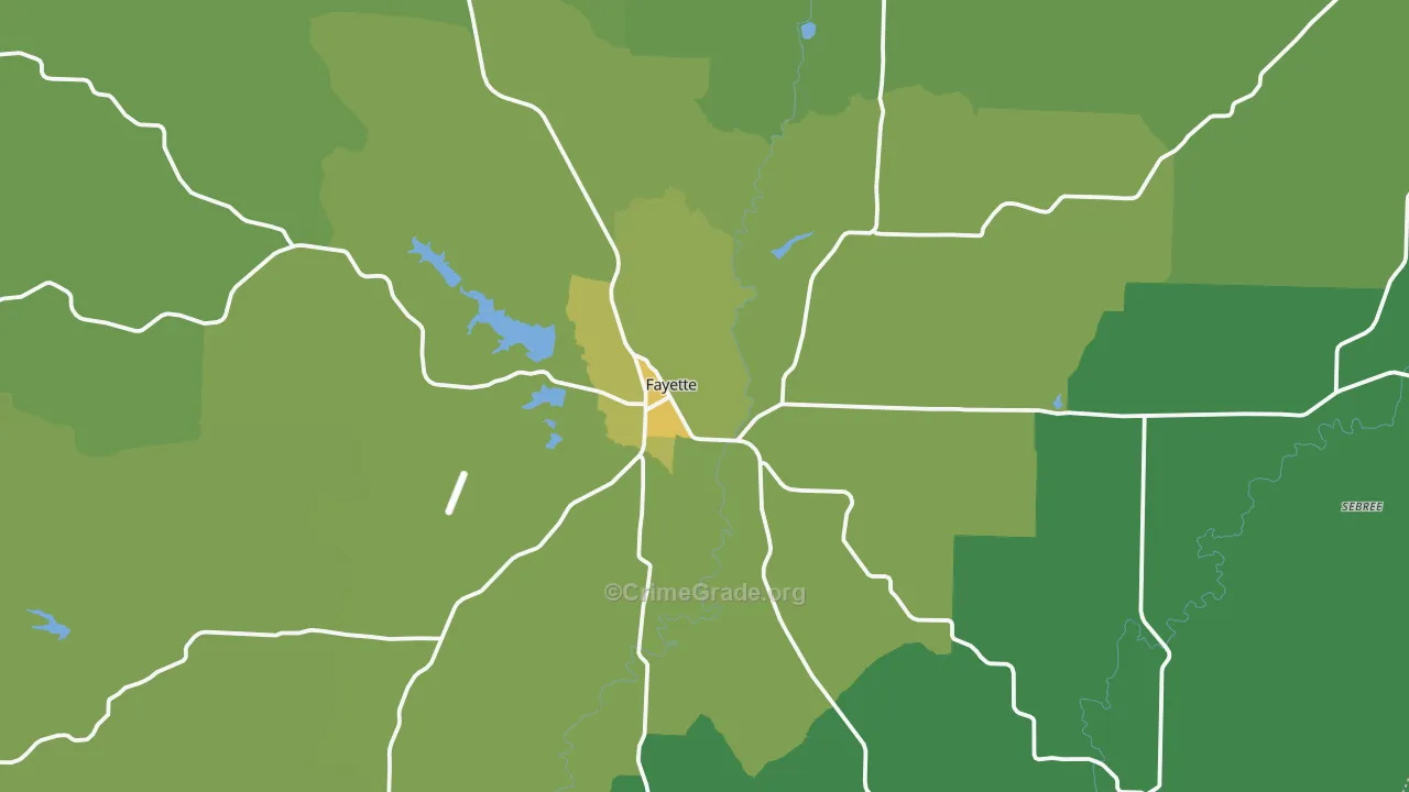 Fayette, MO Map of Drug-Related Crime Rates