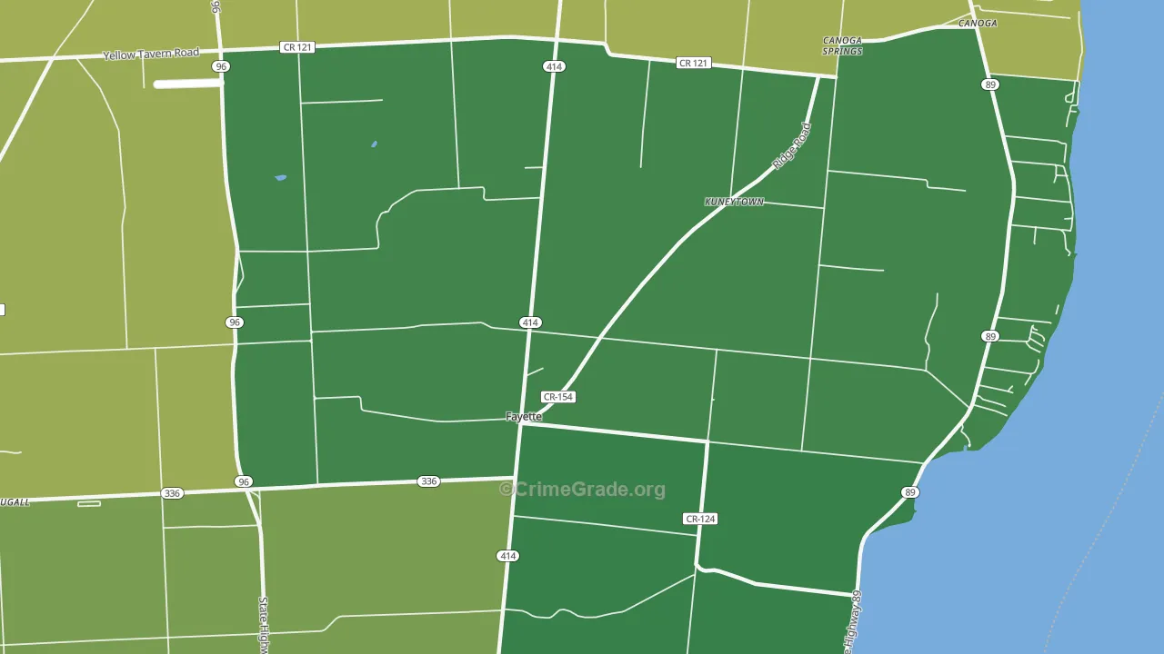 Fayette, NY Map of Drug-Related Crime Rates