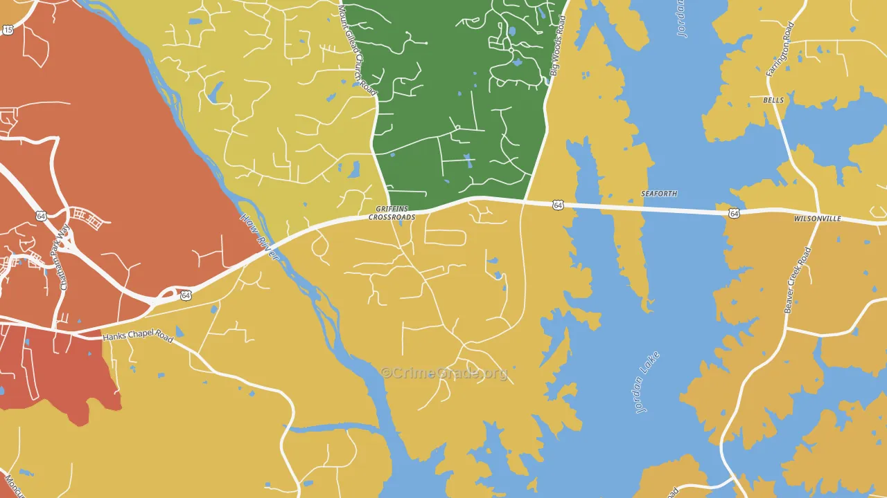 Fearrington, NC Map of Drug-Related Crime Rates