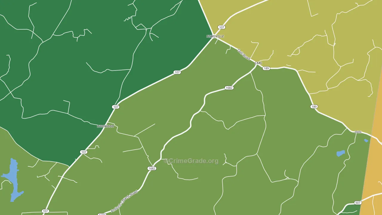Fearsville, KY Map of Drug-Related Crime Rates