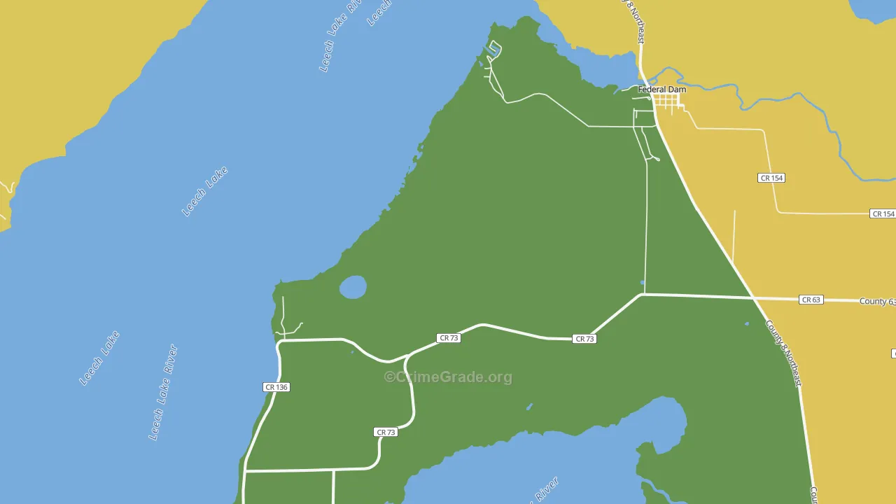 Federal Dam, MN Map of Drug-Related Crime Rates