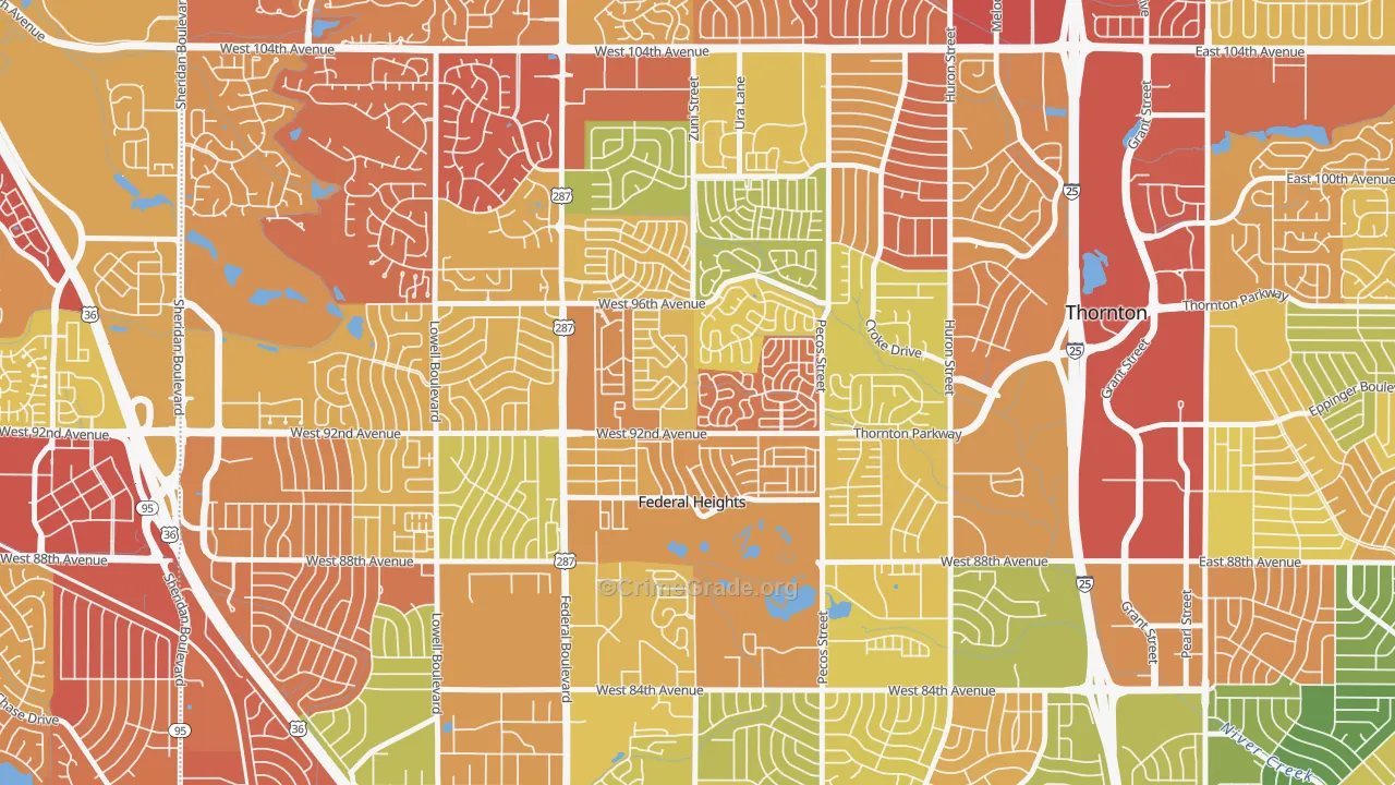 Federal Heights, CO Map of Drug-Related Crime Rates