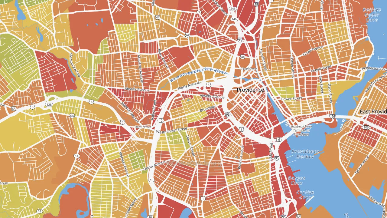 Federal Hill, Providence, RI Map of Drug-Related Crime Rates