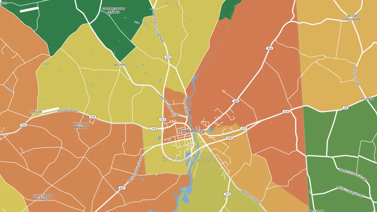 Federalsburg, MD Map of Drug-Related Crime Rates