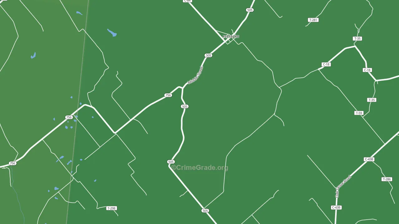 Feesburg, OH Map of Drug-Related Crime Rates
