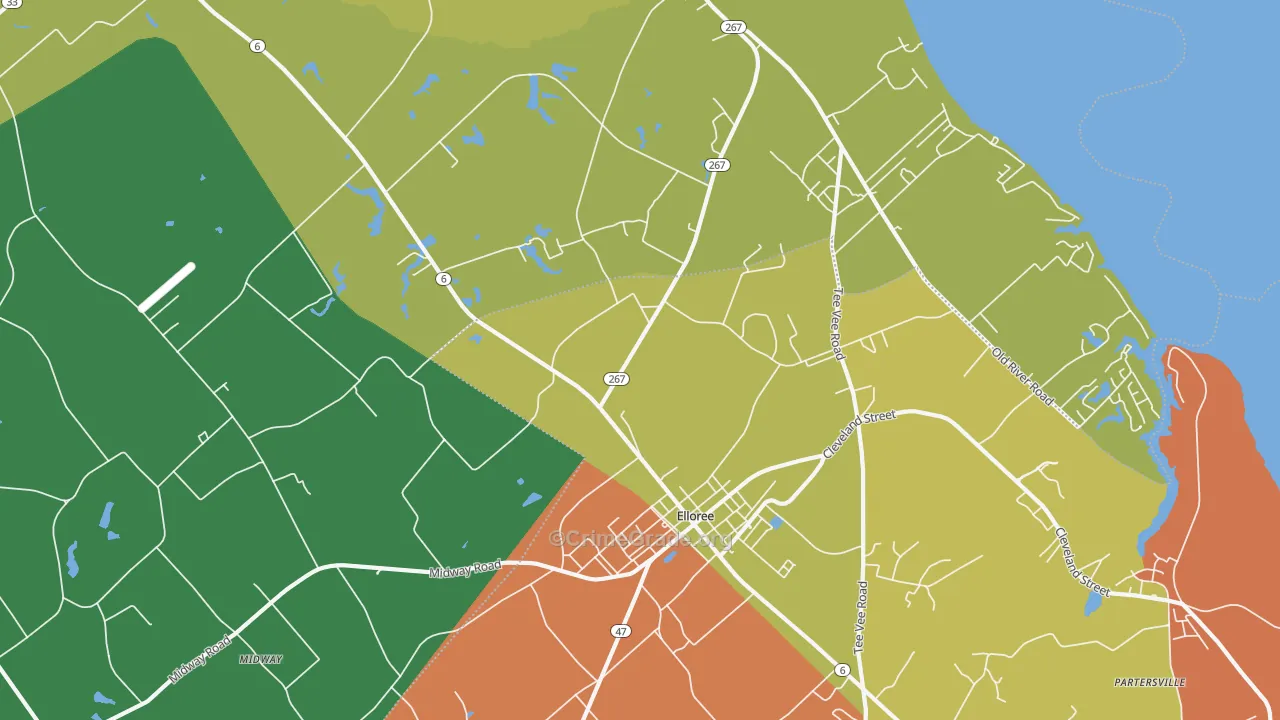 Felderville, SC Map of Drug-Related Crime Rates