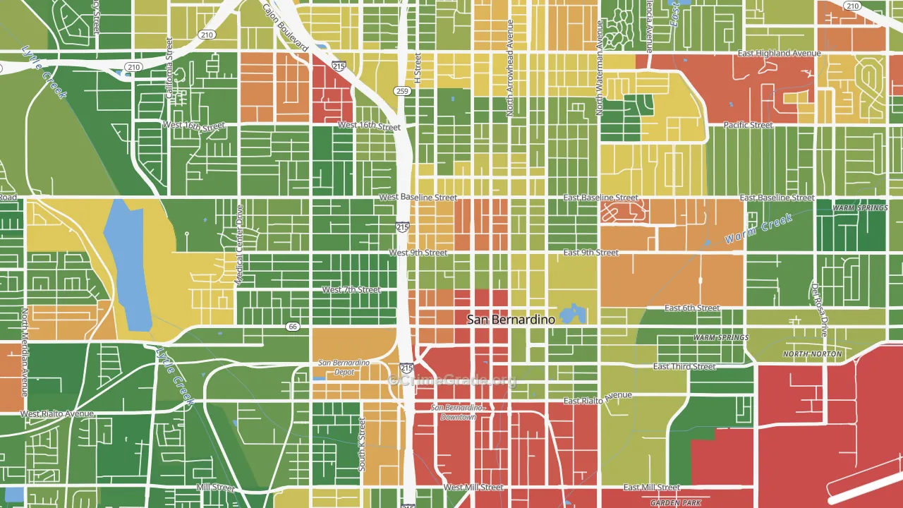 Feldheym, San Bernardino, CA Map of Drug-Related Crime Rates