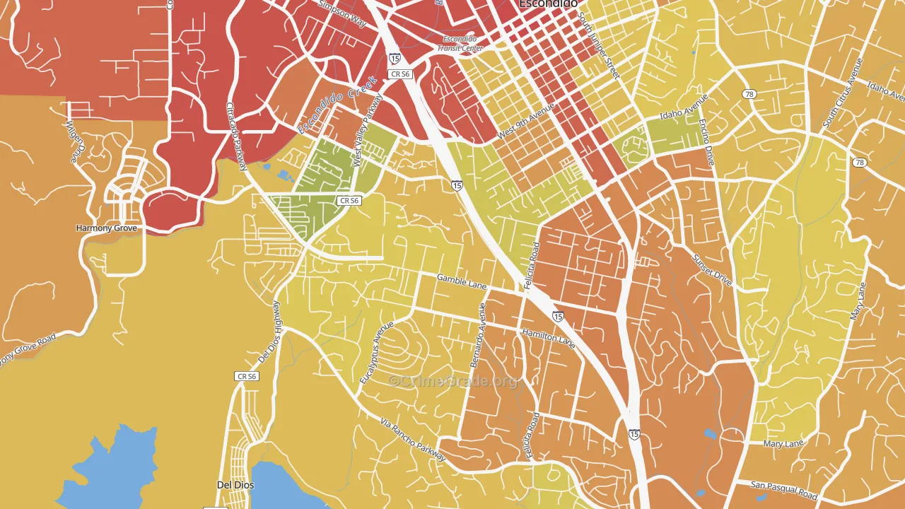 Felicita, Escondido, CA Map of Drug-Related Crime Rates